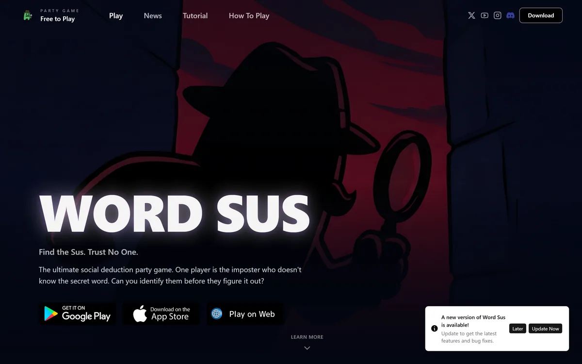 Word Sus, a multiplayer word game built by IMME Studios
